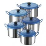 Juego De 5 Ollas imusa Aluminio Tapa Azul De 16 A 24 Cm