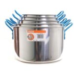 Juego De 5 Ollas imusa Aluminio Tapa Azul De 16 A 24 Cm