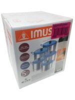 Juego De 5 Ollas imusa Aluminio Tapa Azul De 16 A 24 Cm