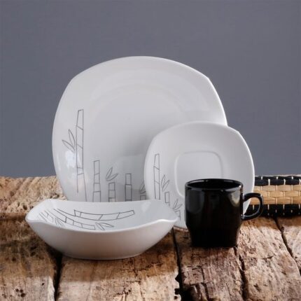 Vajilla Corona Bambu 4 Puestos 16 Piezas