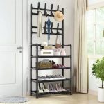 Organizador De Ropa Y Tendedero Con Zapatero Estantes