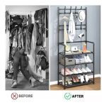 Organizador De Ropa Y Tendedero Con Zapatero Estantes - Image 3