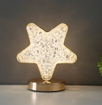 Lámpara De Mesa Recargable Diseño Estrella Led Táctil 3 Tonos