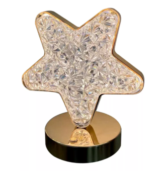 Lámpara De Mesa Recargable Diseño Estrella Led Táctil 3 Tonos