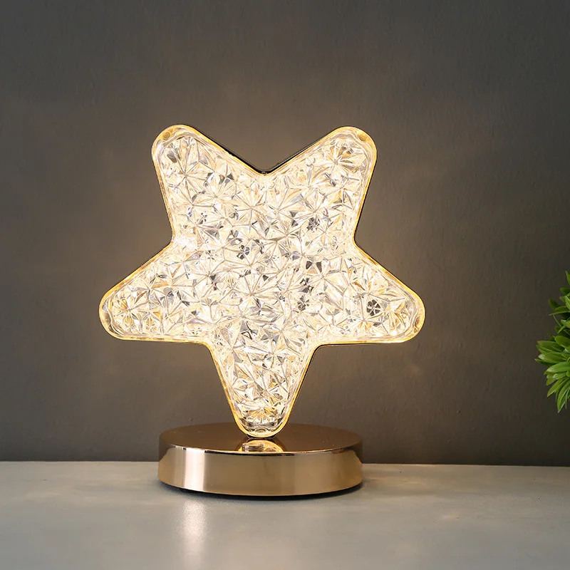 Lámpara De Mesa Recargable Diseño Estrella Led Táctil 3 Tonos Lámpara De Mesa Recargable Diseño Estrella Led Táctil 3 Tonos