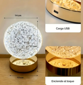 Lámpara De Mesa Recargable Diseño redonda Led Táctil 3 Tonos