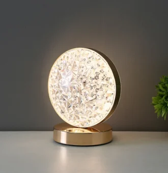 Lámpara De Mesa Recargable Diseño redonda Led Táctil 3 Tonos