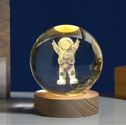 Lámpara Bola De Cristal Led Astronauta