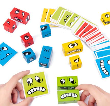 Juego Rompecabezas De Expresiones Cubos Cambio De Cara
