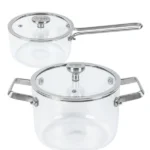 Ollas De Vidrio De Borosilicato Transparentes- Set X2