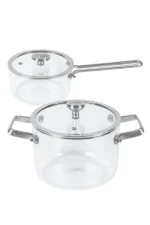 Ollas De Vidrio De Borosilicato Transparentes- Set X2