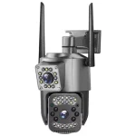 Camara De Seguridad Ptz Doble Lente Alta Definicion Exterior Color Gris Oscuro