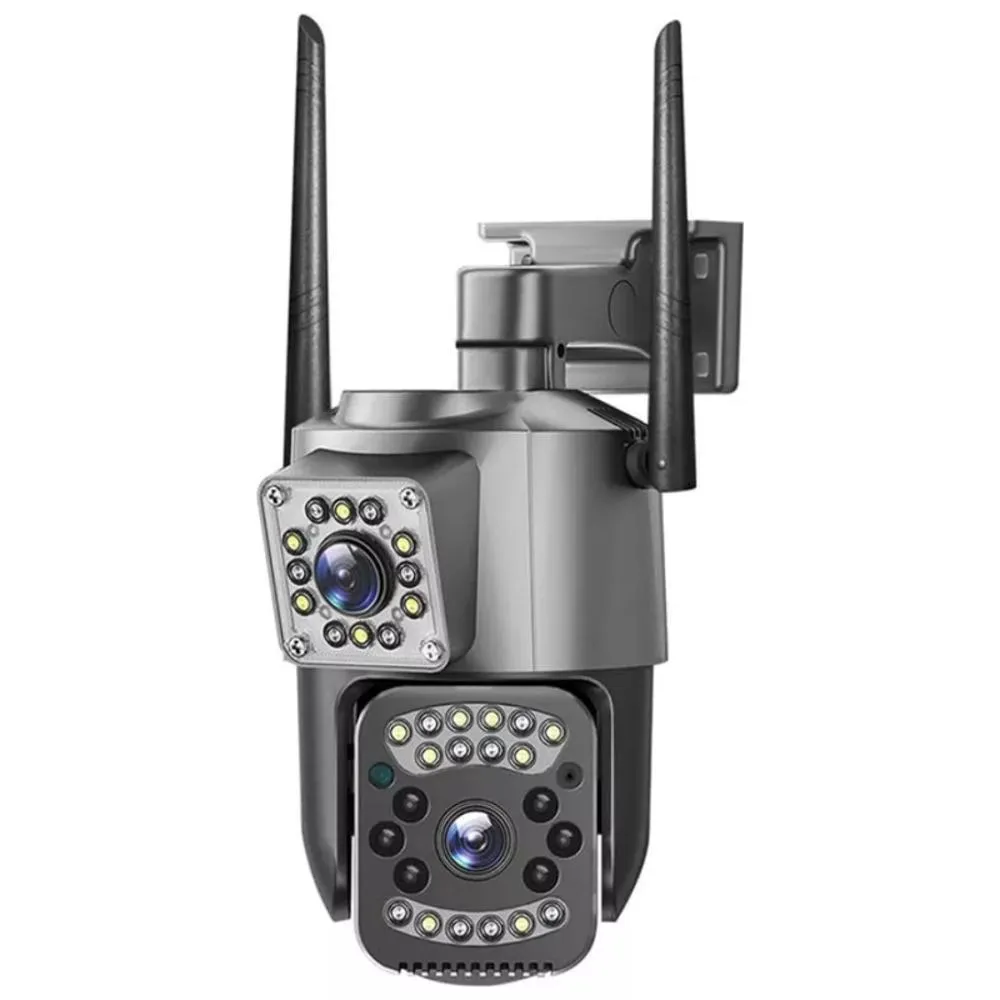 Camara De Seguridad Ptz Doble Lente Alta Definicion Exterior Color Gris Oscuro Camara De Seguridad Ptz Doble Lente Alta Definicion Exterior Color Gris Oscuro