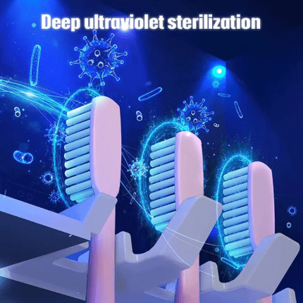 Porta Cepillos Inteligente con Esterilizador UV + Dosificador De Crema Dental - 4 cepillos